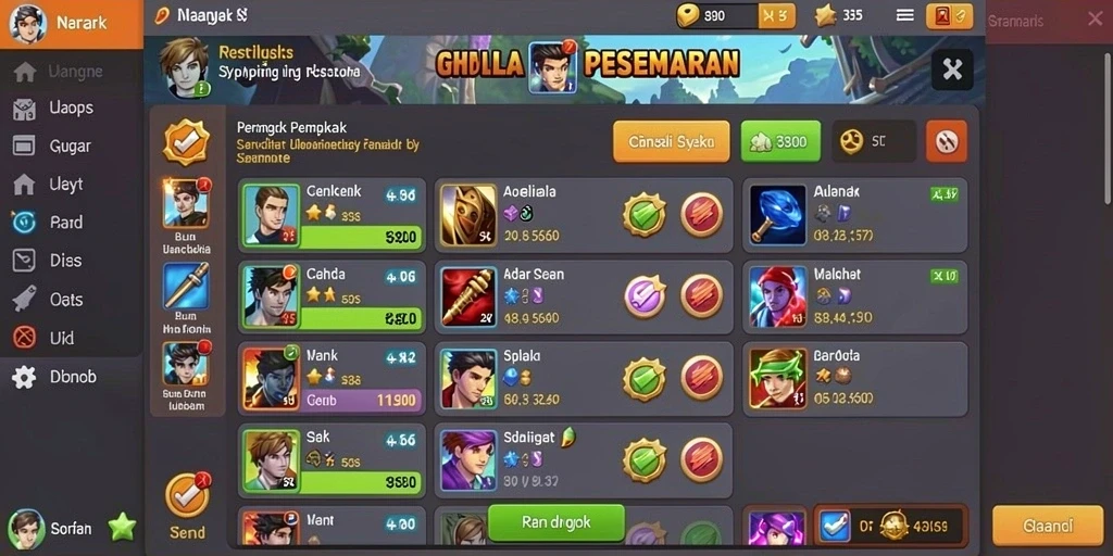 Tampilan permainan yang menarik dan intuitif.