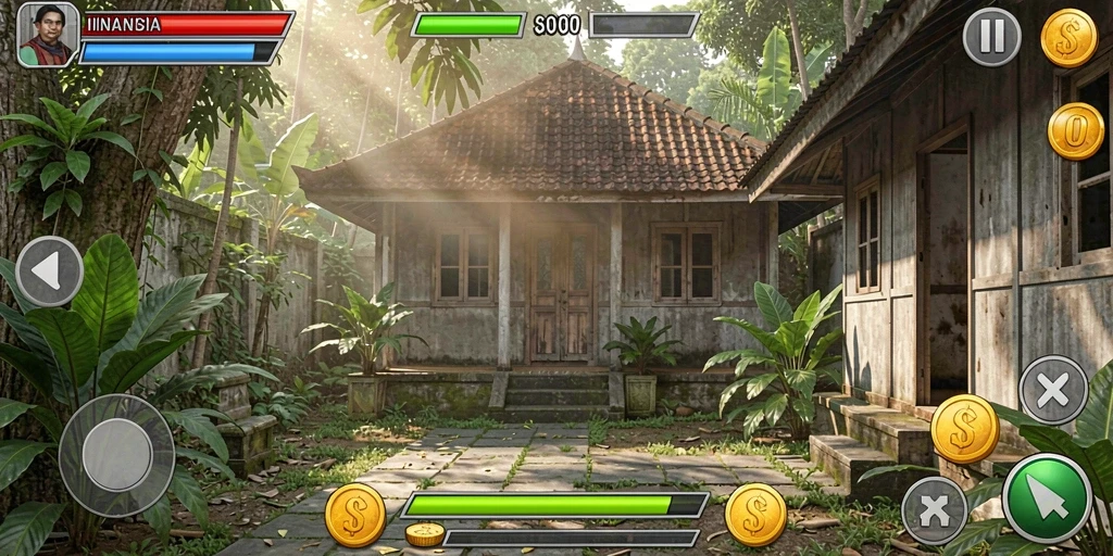Tangkapan layar menampilkan level menantang dengan grafis cemerlang.
